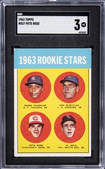 1963 Topps #537 Pete Rose Rookie Card - SGC VG 3